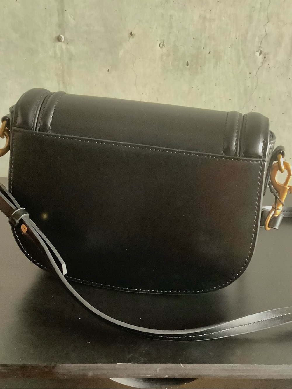 Zara Black Crossbody Saddle Bag - Picture 9 of 13